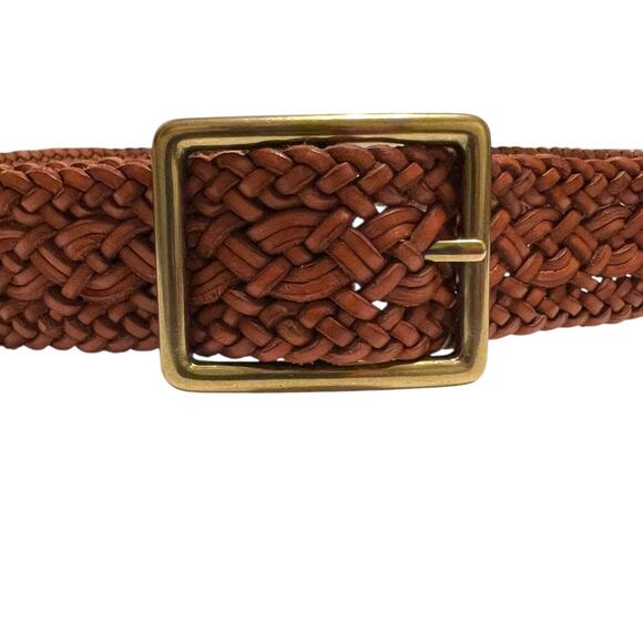 Talbots Braided Leather Belt in Brown Women's XL - Picture 1 of 5